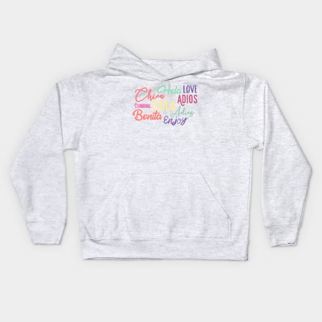 Quotes cute pattern motivation spanish Kids Hoodie by soycarola